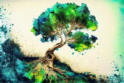 Sticker  Arbre d'or magique