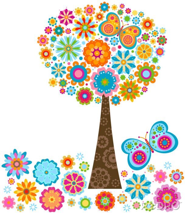 Sticker  Arbre de fleurs