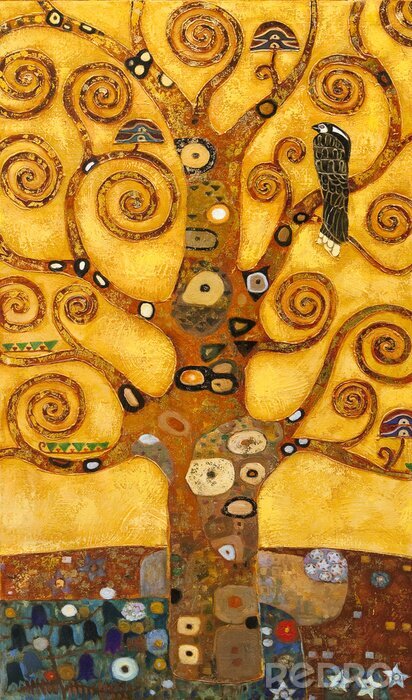 Sticker  Arbre de remous abstrait, huile sur toile