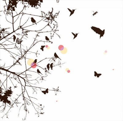 Sticker  arbre et l'oiseau