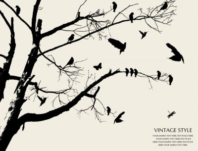 Sticker  arbre et l'oiseau