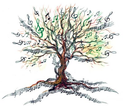 Sticker  arbre musical