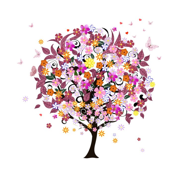 Sticker  Arbre romantique fête