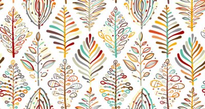 Papier peint à motif  Arbres abstraits aux couleurs d'automne