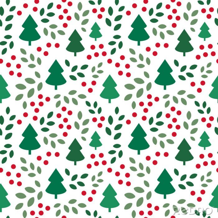 Sticker  Arbres de Noël parmi les spots de Noël