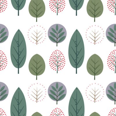 Arbres sur fond blanc dans le style scandinave