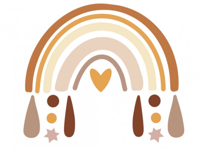Sticker  Arc-en-ciel boho dans les tons marron
