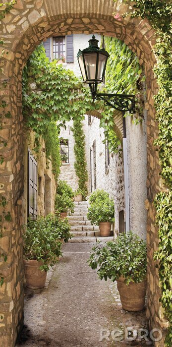 Sticker   Arch on the old street, fresco