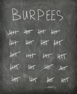 Sticker  Ardoise Burpees Workout (signe dièse)