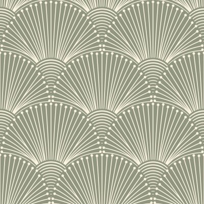 Sticker  Art Deco Scallops Grid Pattern