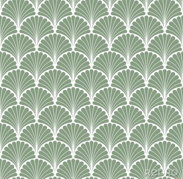 Sticker  Art nouveau art déco, feuilles géométriques