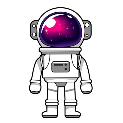 Sticker  Astronaute avec des étoiles reflétées dans son casque