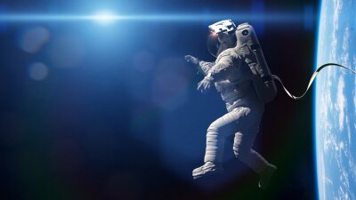 Astronaute dans l'espace dans le contexte de la planète