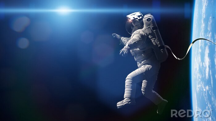 Sticker  Astronaute dans l'espace dans le contexte de la planète