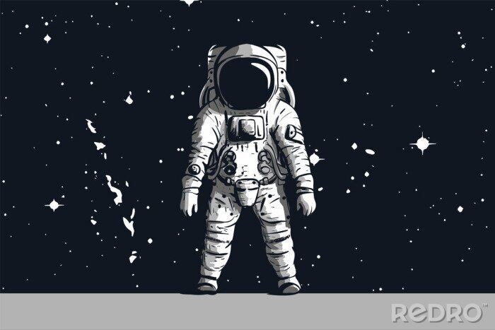Sticker  Astronaute dans l'espace parmi les étoiles