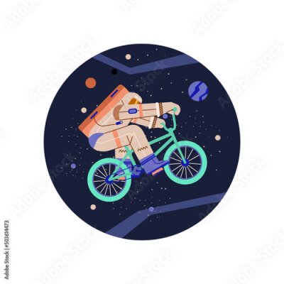 Sticker  Astronaute sur BMX