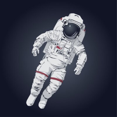 Sticker  Astronaute volant en dessin d'apesanteur