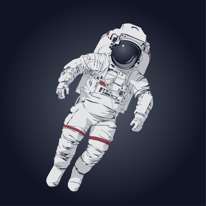 Sticker  Astronaute volant en dessin d'apesanteur