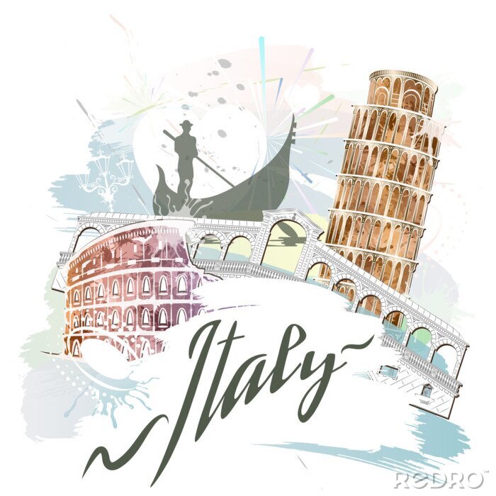 Sticker  Attractions de l'Italie