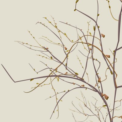 Sticker  automne branches mortes