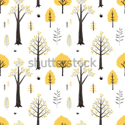 Sticker  autumn forest pattern