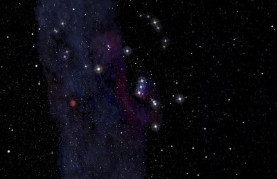 Avec la disposition des étoiles dans la constellation d'Orion