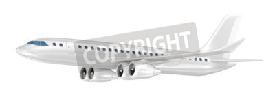 Sticker  Avion isolé sur le bleu. Ma propre conception