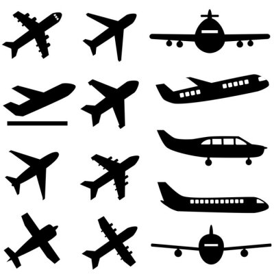 Sticker  Avions en noir