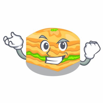 Sticker  Baklava de bande dessinée réussie sur les planches en bois