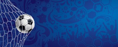 Sticker  Balle dans le filet sur fond bleu