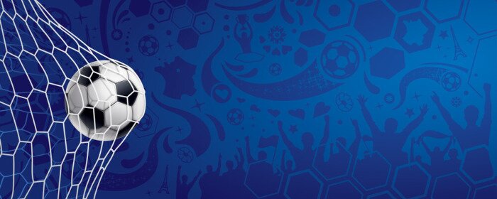 Sticker  Balle dans le filet sur fond bleu