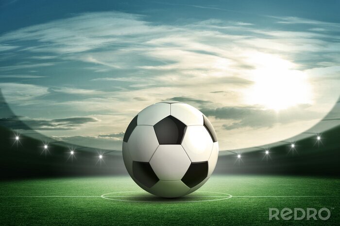 Sticker  Ballon de foot stade le soir