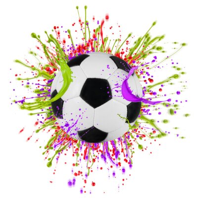 Sticker  Ballon de football en couleurs