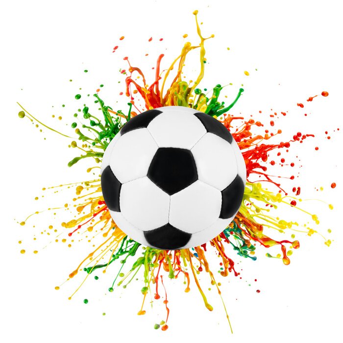Sticker  Ballon de football et gouttes de peinture