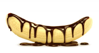 Sticker  Banane enrobée de chocolat fondu