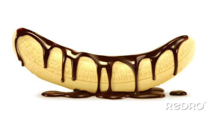 Sticker  Banane enrobée de chocolat fondu