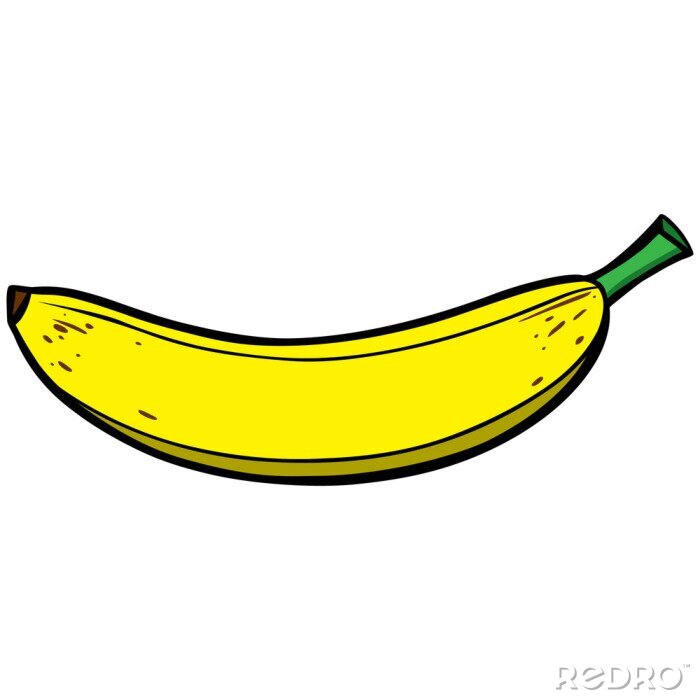 Sticker  Banane sur un graphique simple de fond blanc