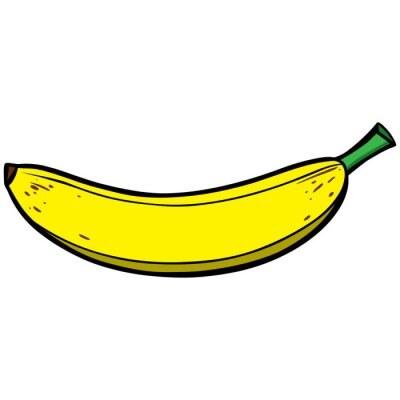 Sticker  Banane sur un graphique simple de fond blanc