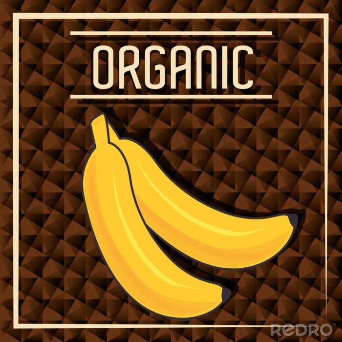 Sticker  Bananes dans un cadre sur fond marron