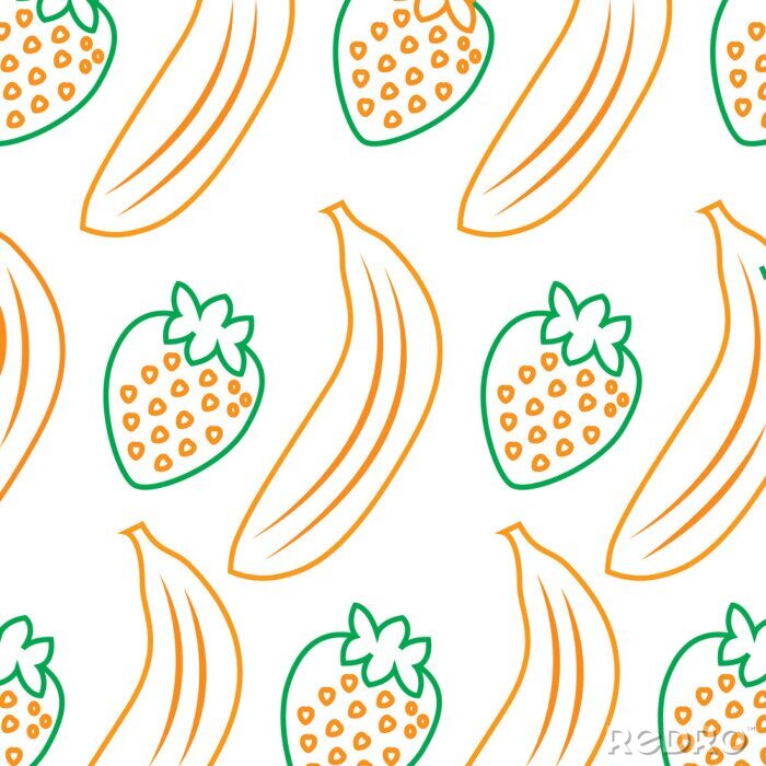 Sticker  Bananes et fraises graphiques