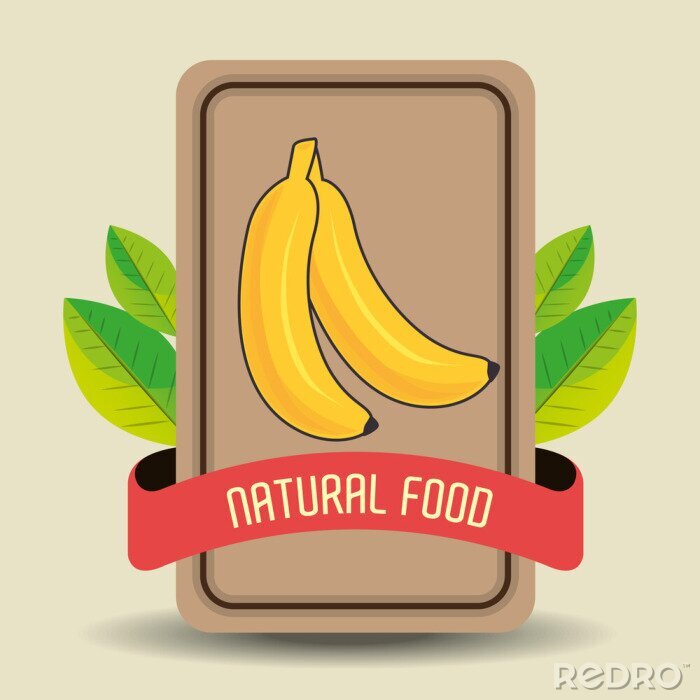 Sticker  Bananes rétro naturelles