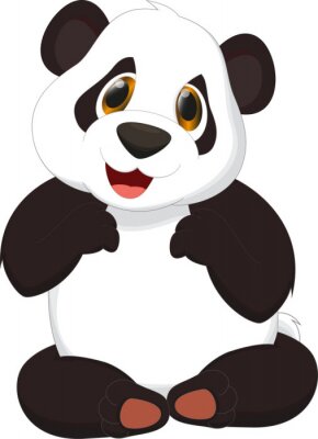 Sticker  bande dessinée mignonne de panda