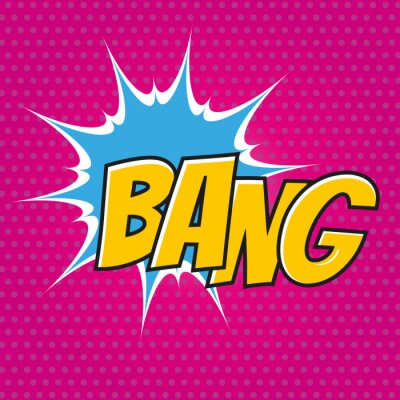 Sticker  Bang bande dessinée d'art de bruit d'explosion colorée