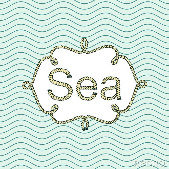 Sticker  Bannière vintage de mer avec le lieu pour votre texte. Rétro papiers peints