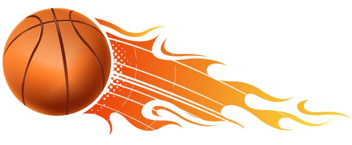 Sticker  basket-ball en feu