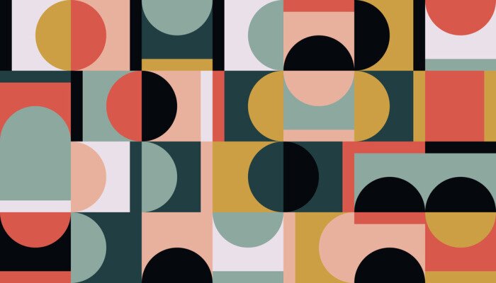 Sticker  Bauhaus Abstract Vector Composition Design