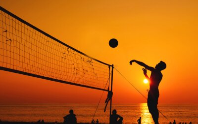 beach volleyball silhouette