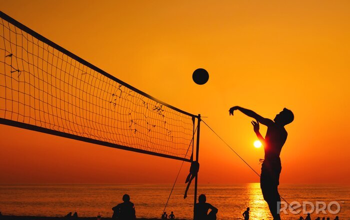 Sticker  beach volleyball silhouette