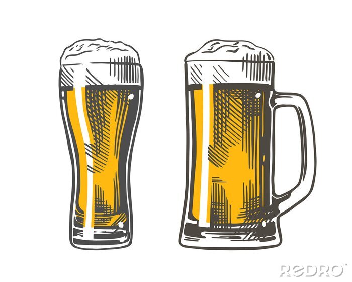 Sticker  beer glass mug color