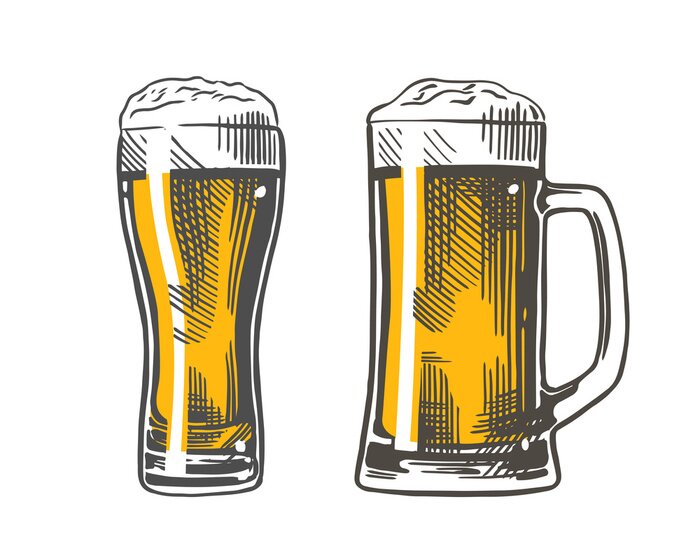 Sticker  beer glass mug color
